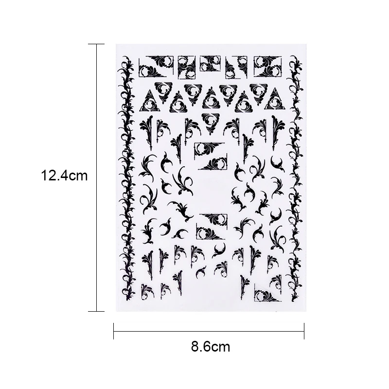 1 лист черный, белый цвет 3D наклейки для ногтей передачи России Стиль Водные Наклейки 10*8 см для ногтей наклейки-лак для ногтей, наносимое самостоятельно украшения