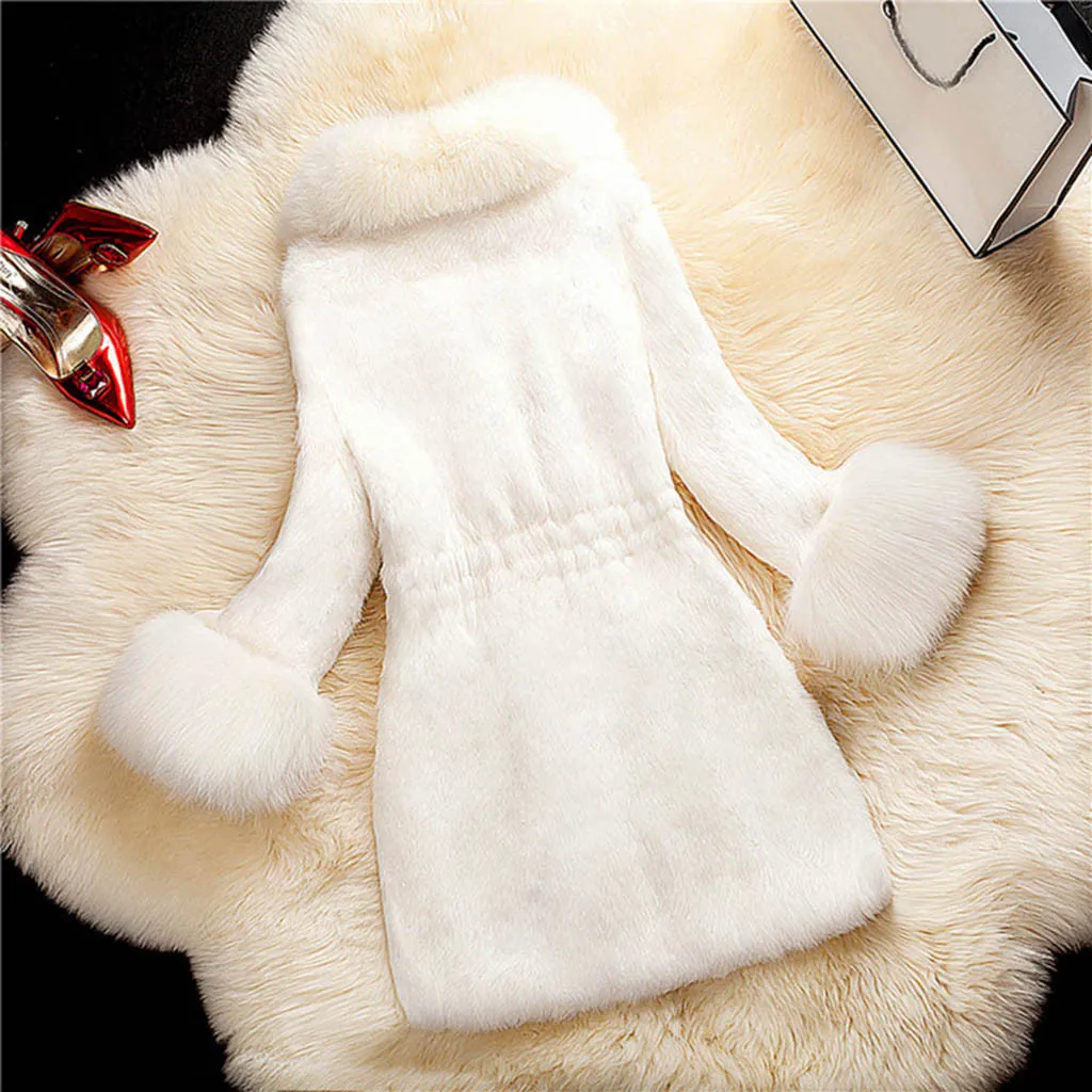 Women Faux Fur Coat Elegant Thick Warm Fashion Outerwear Long Fake Fur Jackets Soft Coats chaquetas mujer шуба дубленка#30