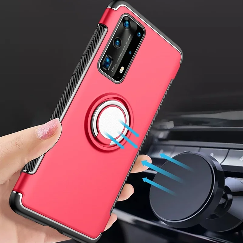 Чехол для Huawei P40 Pro P30 P20 lite P10 P9 Plus P8 2017 чехол с кольцом пальцев и подставкой мягкий