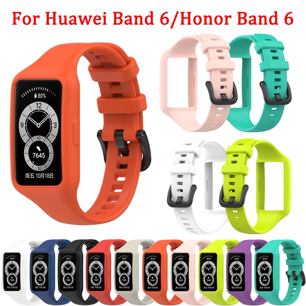 Colors Silicone strap Compatible with Huawei Band 6/Honor Band 6 Replacement smart bracelet strap for Huawei Band 6 strap