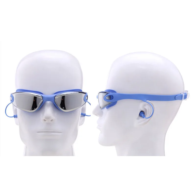 Swimming Glasses Myopia Swimming Pool and Professional Waterproof Earplug Water Formula Electroplating Glasses Diving swimming goggles