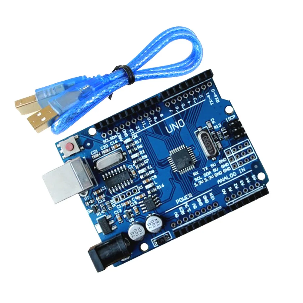 لوح تطوير Arduino Uno R3 متوافق مع عدة مشاريع IDE Arduino متحكم صغير ...