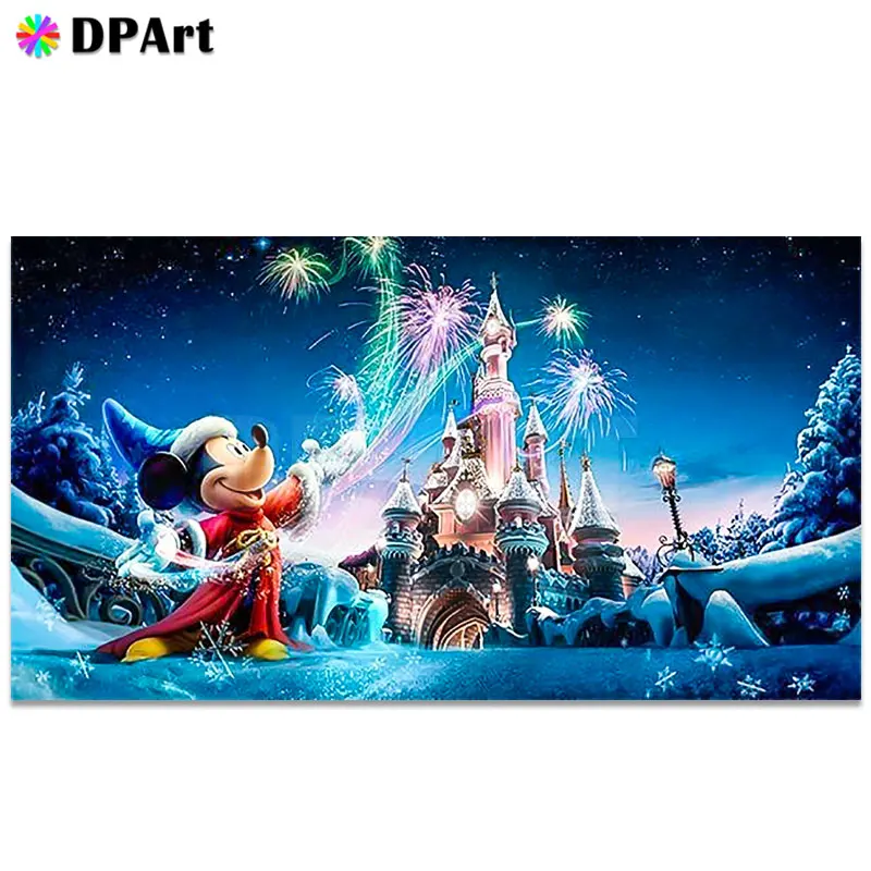 

Daimond Painting Full 5D Square/ Round Cartoon Mouse Fireworks Castle Diamond Rhinestone Cross Stitch Mosaic Crystal Decor A272