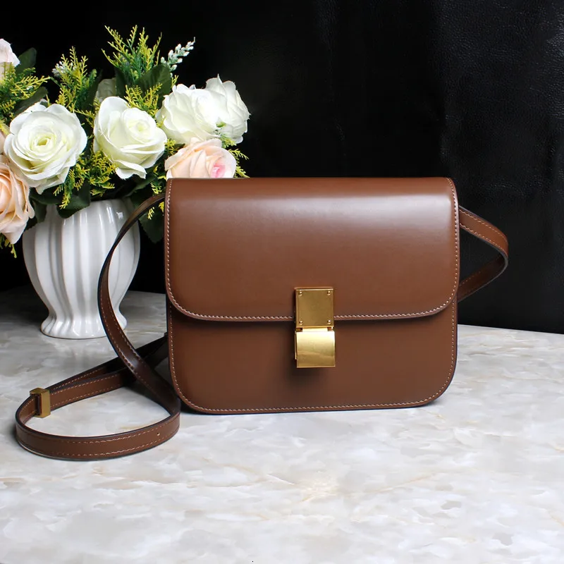 

Leather Woman Cowhide Small Square Skin Single Shoulder