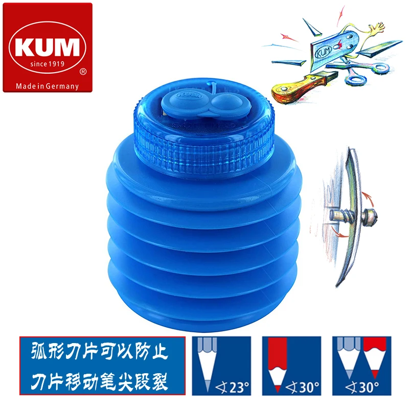 Apontador de Lápis Recipiente com Capa Alemanha Pop Buraco Duplo Magnésio Metal Portátil Retrátil Vermelho Azul Verde 1pc Kum 442 m2 5 com capa portátil retrátil vermelho azul verde