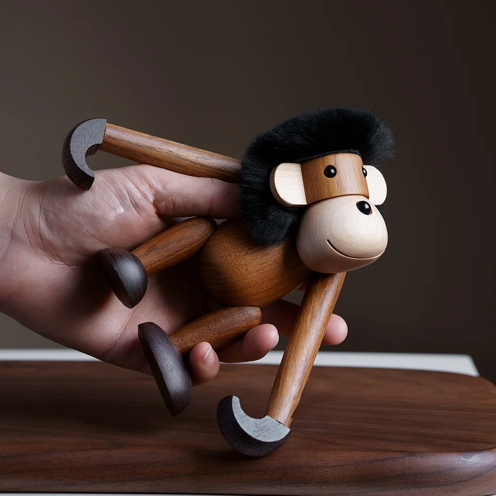 Details about   Wooden Monkey Nordic Fashion Wood Carving Animal Crafts Gifts Home Decoration 