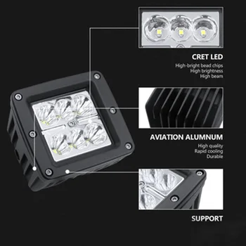

Aux Working Light Off-road Vehicle Lamp White 6000K 36000LM Waterproof 2pcs