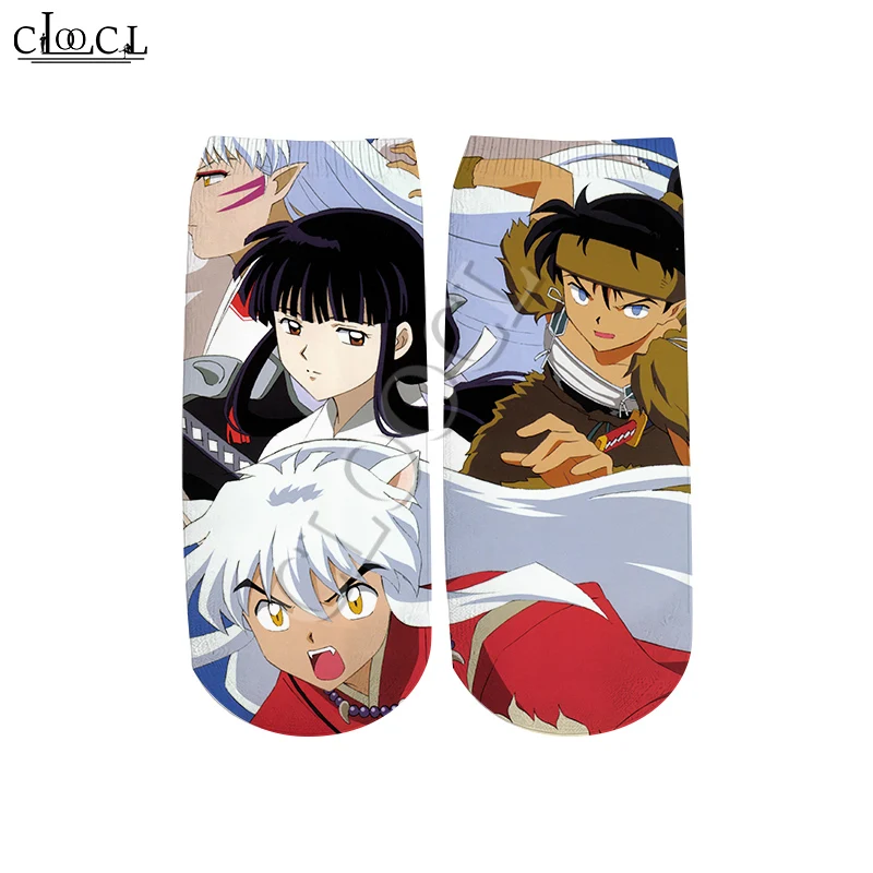 

CLOOCL 2020 New Fashion Mens 3D Printed Hot Selling Japanese Anime Inuyasha Colorful Men Women Casual Straight Socks