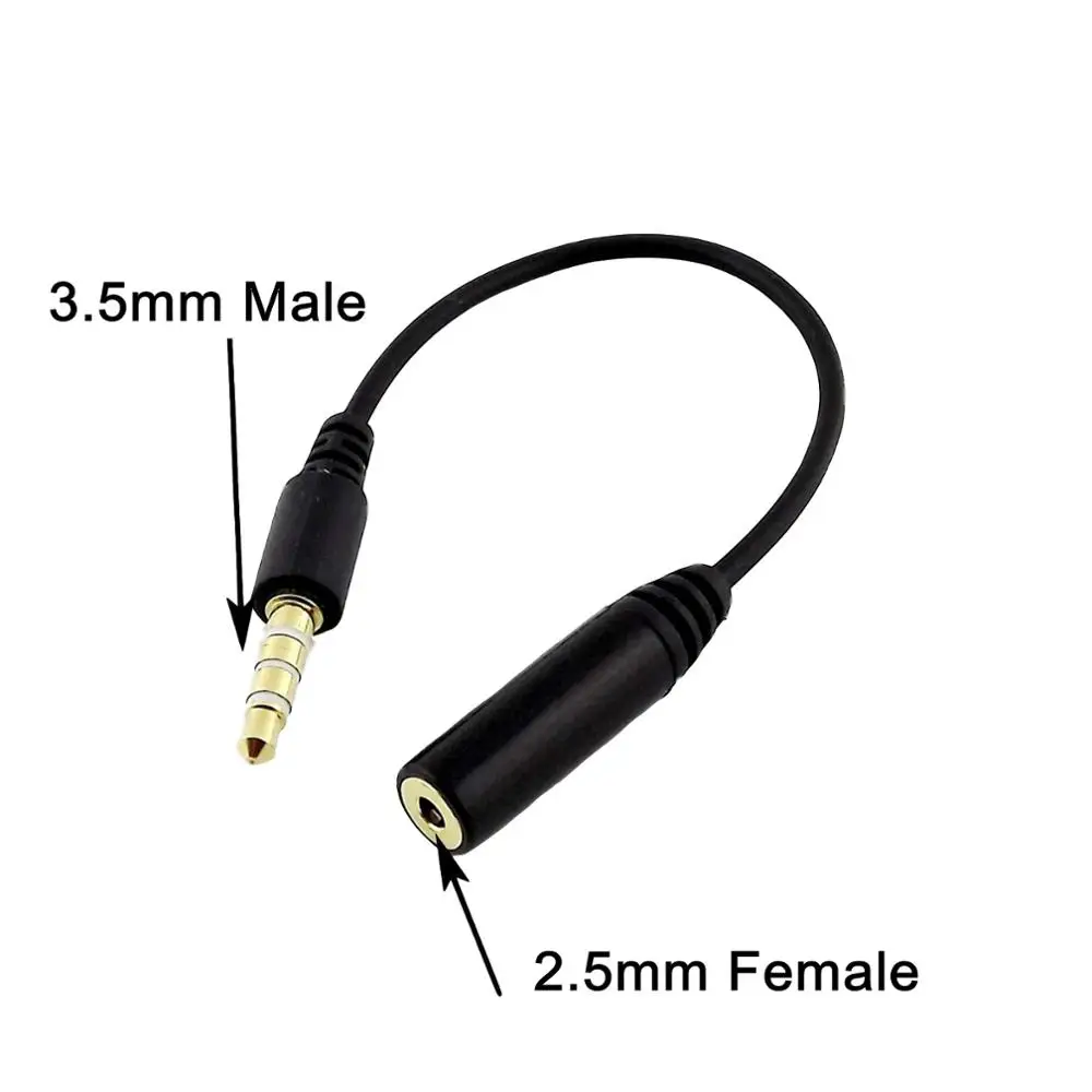 1X2.5Mm Femmina Stereo Martinetti A 3.5Mm 1/8 "4 Poli Maschio Per Cuffie Spina Audio Aux Adattatore M/F Connettore Del Cavo 15 Centimetri