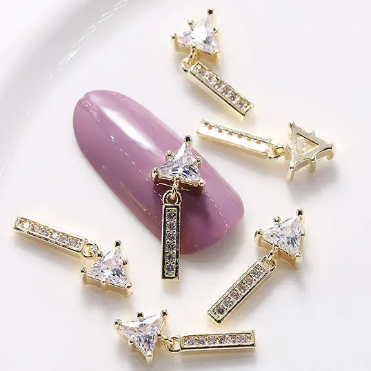 10pcs 3D Alloy Tassel Nail Art Zircon Metal Rhinestones DIY Nails Accessories Professional