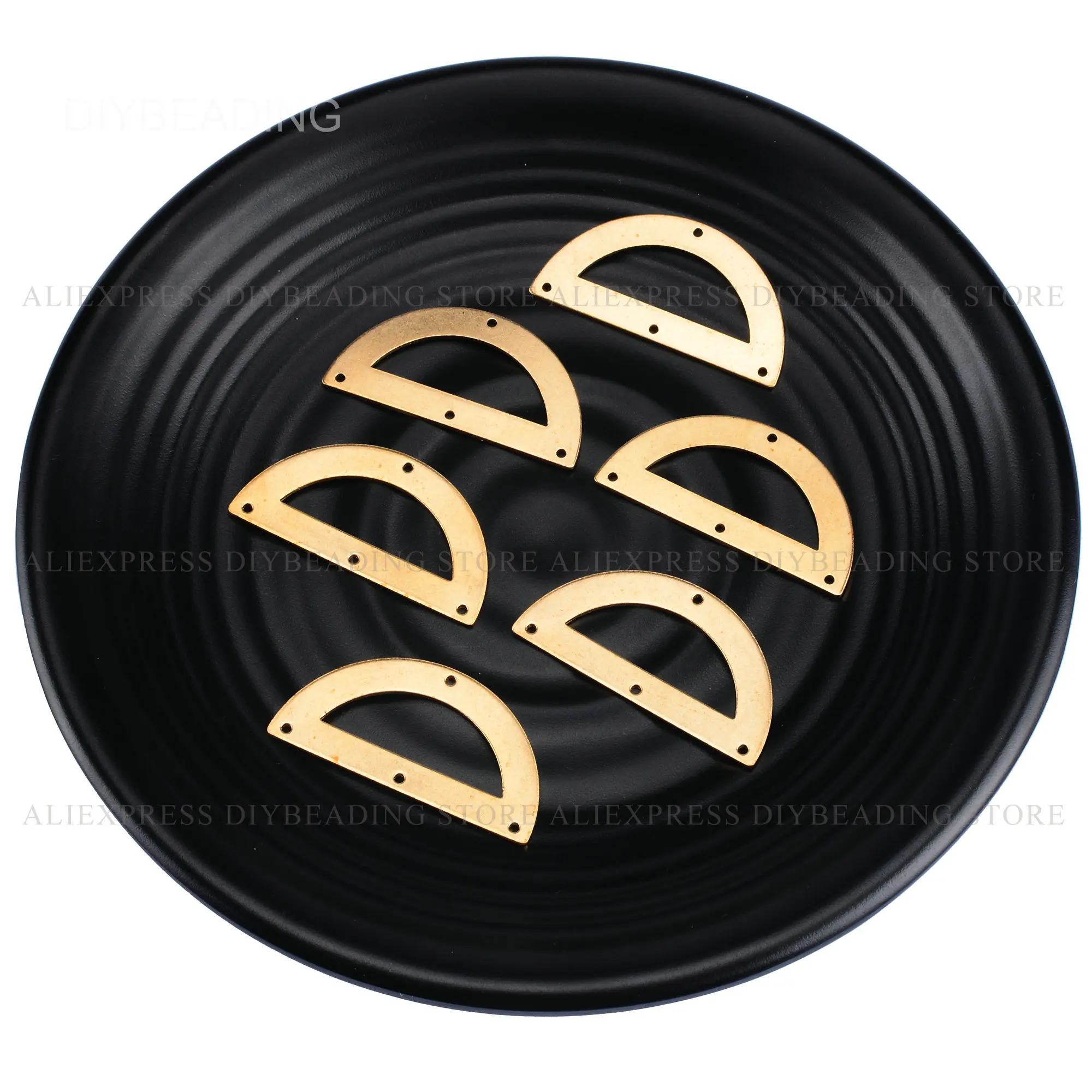 

4-500 Pcs Brass Connector Earrings Component for Making Earrings Multi Holes Half Circle Semi Circle Charm Finding Material