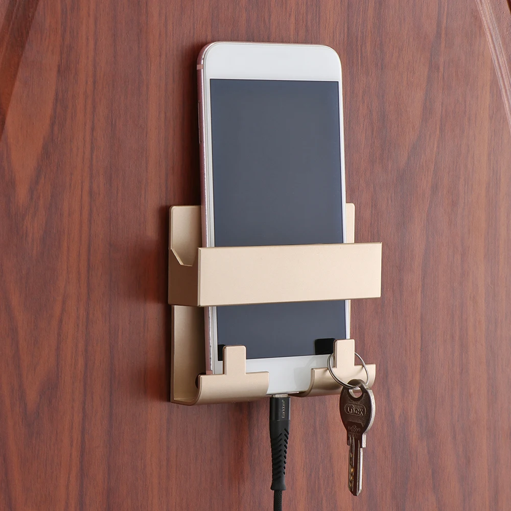 1PC Multifunctional Cradle Keyring Wall Hook Phone Holder Paste Style