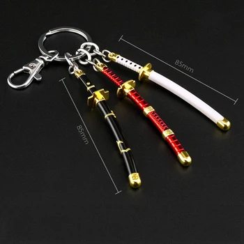 

Cute Anime Mini Naruto Metal Alloy Jewelry Zoro Game Model Sabre Samurai Toys For Children One Piece Sword Gifts