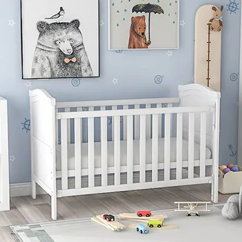 

Baby Bed For Newborn Baby Cozy Bed for Baby with Mattress Adjustable Cot Bed for Convert From Birth to Toddler Home Furniture