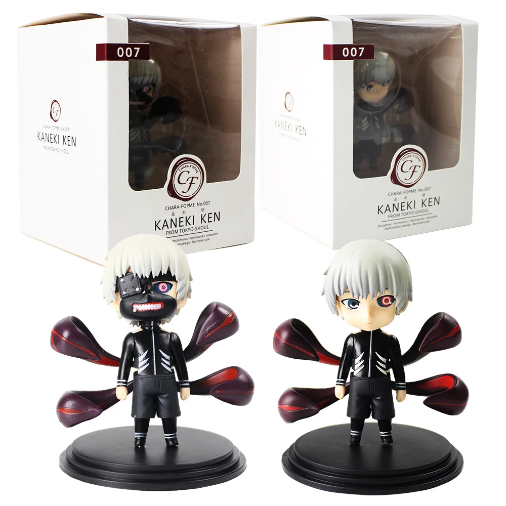 2 pièces/lot Anime Tokyo Ghoul Kaneki Ken avec masque PVC Figure poupées jouets Q Version Collection jouet 10cm grand cadeau