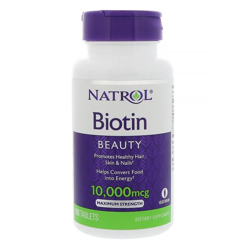 Natrol биотин 10000 мкг красота способствует здоровому росту кожи волос и ногтей 100 шт.