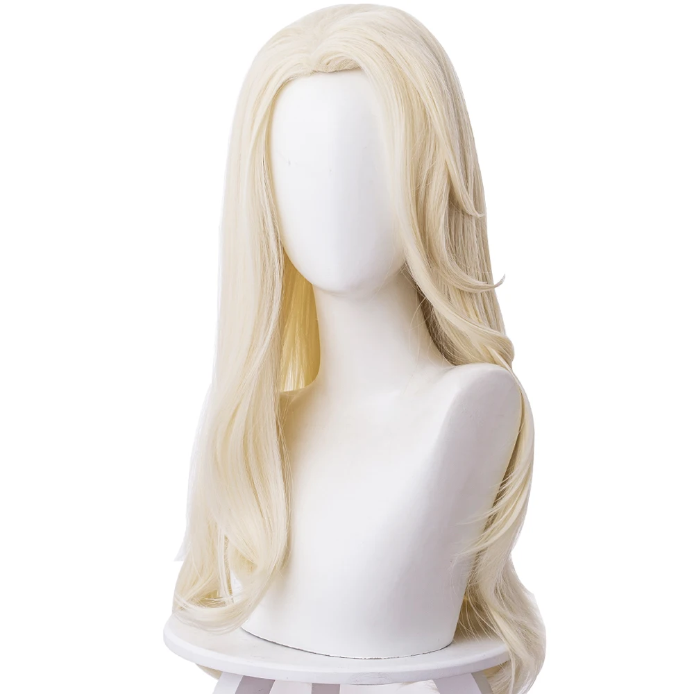 65cm Adult Princess Elsa Cosplay Wigs Straight Heat Resistant Synthetic Hair Party Wigs Women Girls