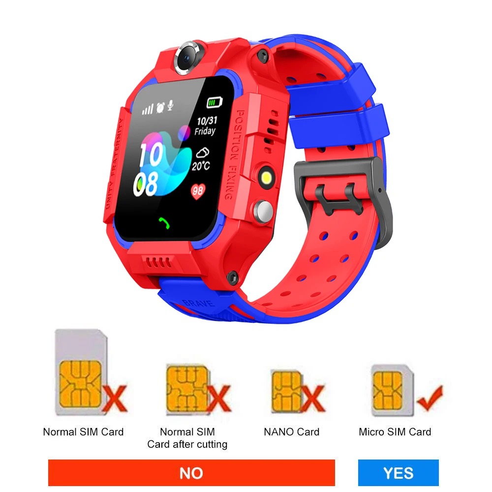 Z6 Children's Smart Watch Waterproof 2G SIM Card GPS Tracker SOS Anti-lost Smart Watch For IOS Android Mobile Phone Watches
