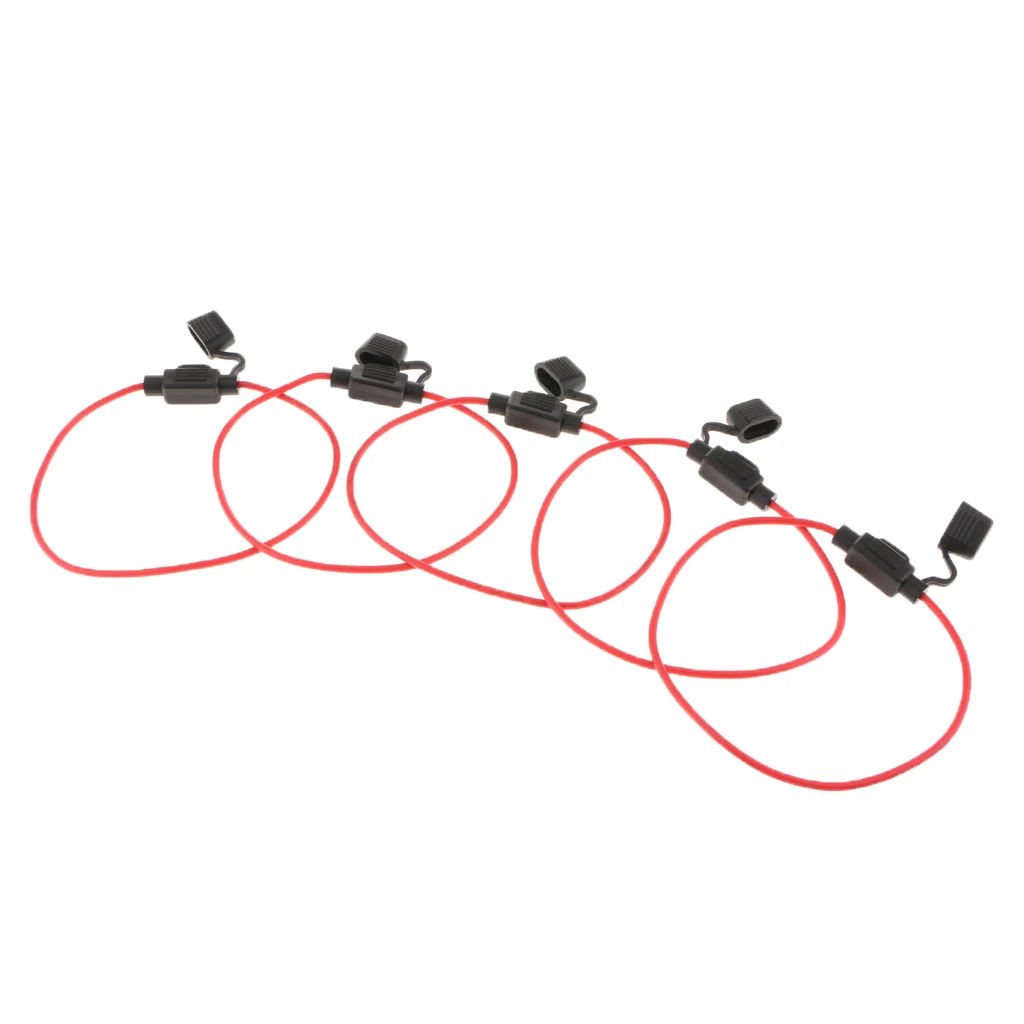 5PCS Inline Blade Mini Fuse Holder W/ 16AWG Cable For Car Boat Truck Auto