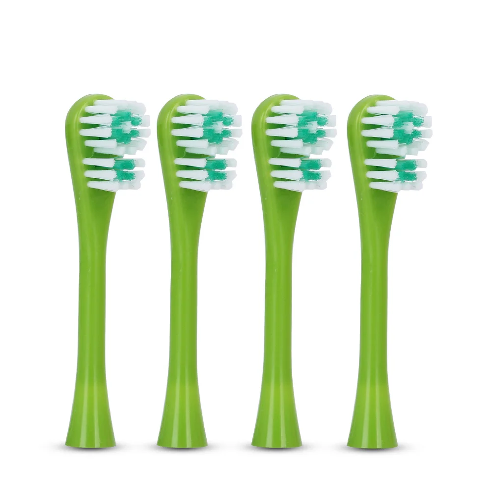 4 toothbrush heads Лидер продаж, Детская электрическая зубная щетка с мультяшным рисунком, двухсторонняя зубная щетка, насадки зубных щеток для детей с мягкими сменными головками - Цвет: 4 toothbrush heads