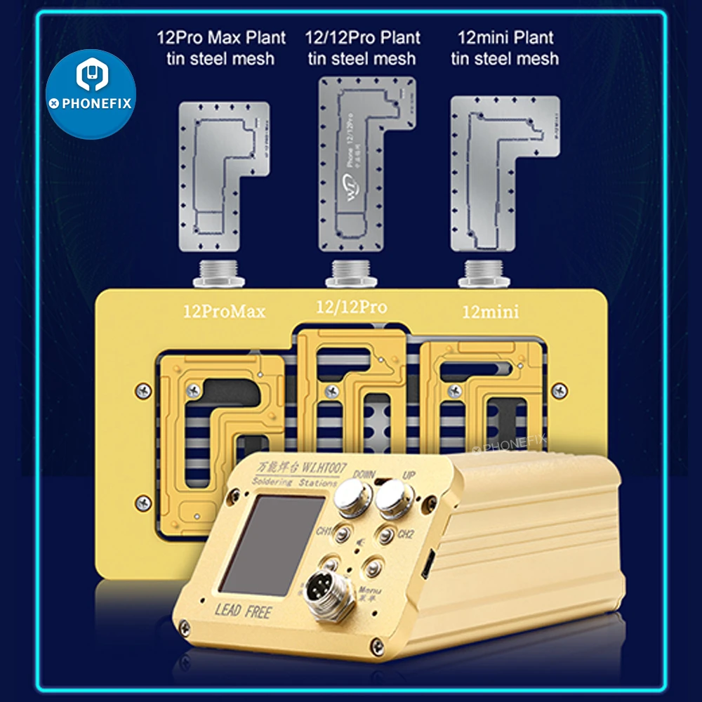 WL HT007 Intelligent Temperature Control Soldering Station for iPhone X XR XS 13 11 12 Pro Max CPU Desoldering Rework Station large metric wrench set