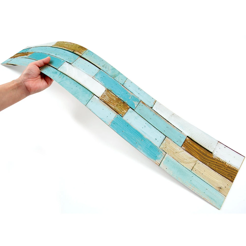 Blue Wood Grain Floor Stickers Floor Wallpaper Waterproof Wear-Resistant Self-Adhesive Floor Tile Living Room Bedroom EWF051