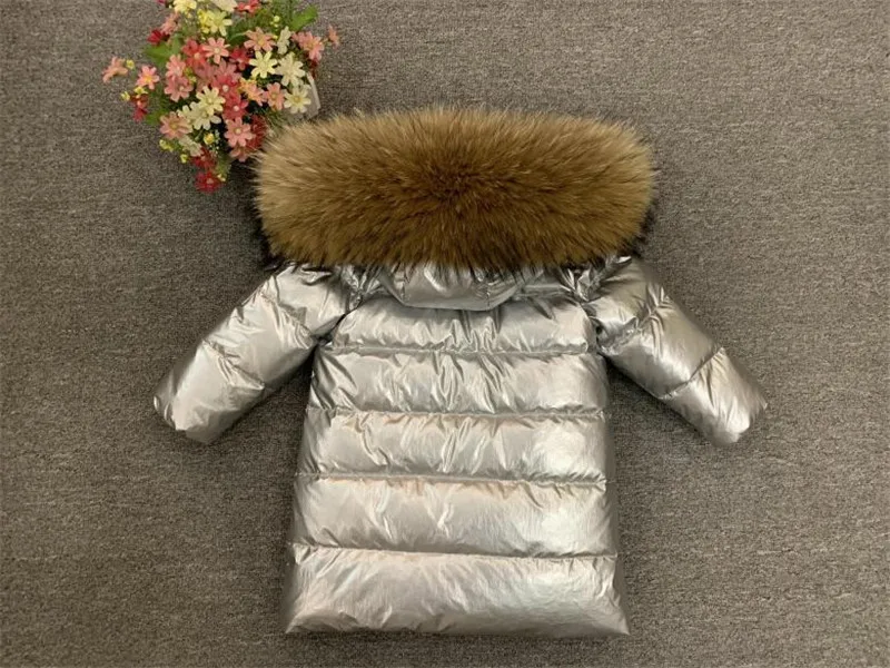 Детское пуховое пальто для малышей Толстая куртка с меховым капюшоном, пальто для детей возрастом от 1 года до 12 лет, детское зимнее пальто для мальчиков и девочек пуховая одежда, верхняя одежда