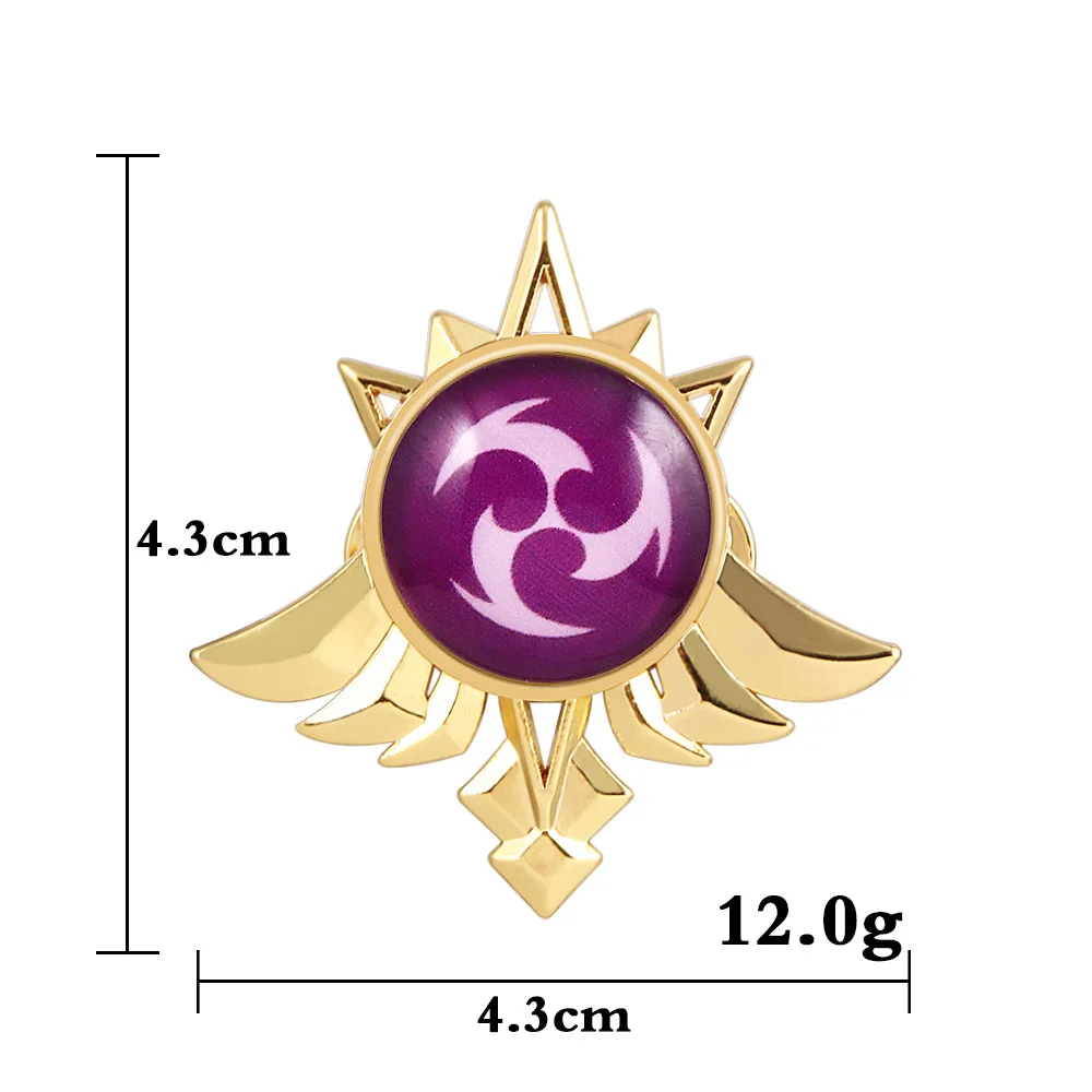 Game Genshin Impact Eyes Of God Mondstadt Pins Brooches Luminous 7 Element Kawaii Cosplay Badges