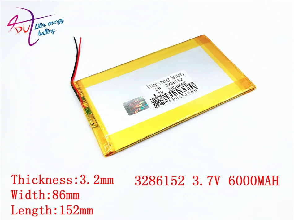 Планшетный ПК 3286152 3085150 3,7 V 6000MAH(полимерный литий-ионный аккумулятор) литий-ионный аккумулятор для планшета 7 дюймов 8 9