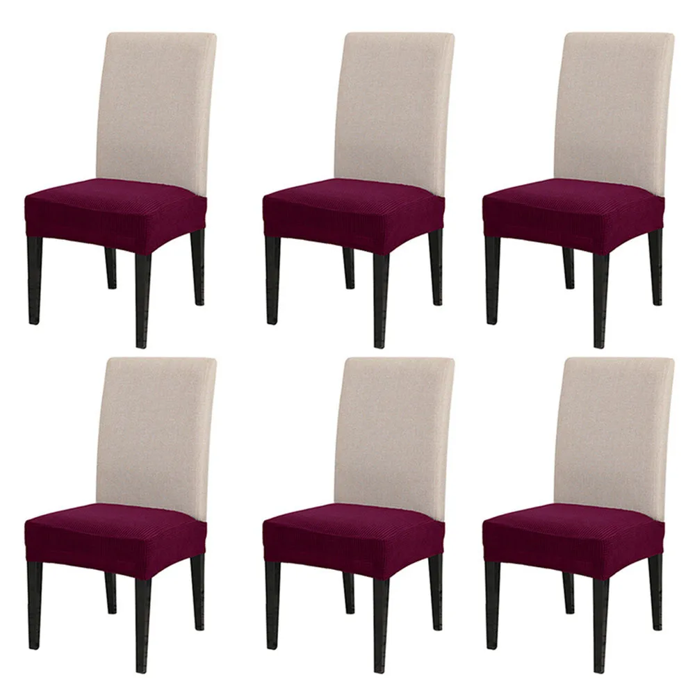 6pcs Purple 6 шт/4 шт/1 шт растягивающийся стул ширина стула чехлы на автомобильные сиденья Чехол Чехлы для подушек кресла для столовой - Цвет: 6pcs Purple