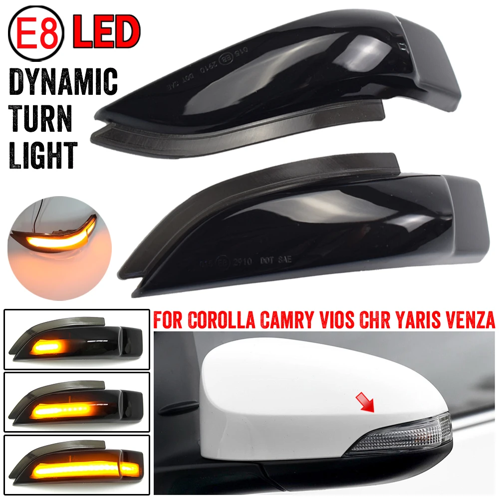 For Toyota Corolla Camry Prius Vios Yaris Venza Avalon Altis LED Dynamic Turn Signal Light Sequential Side Mirror Indicator | Автомобили и
