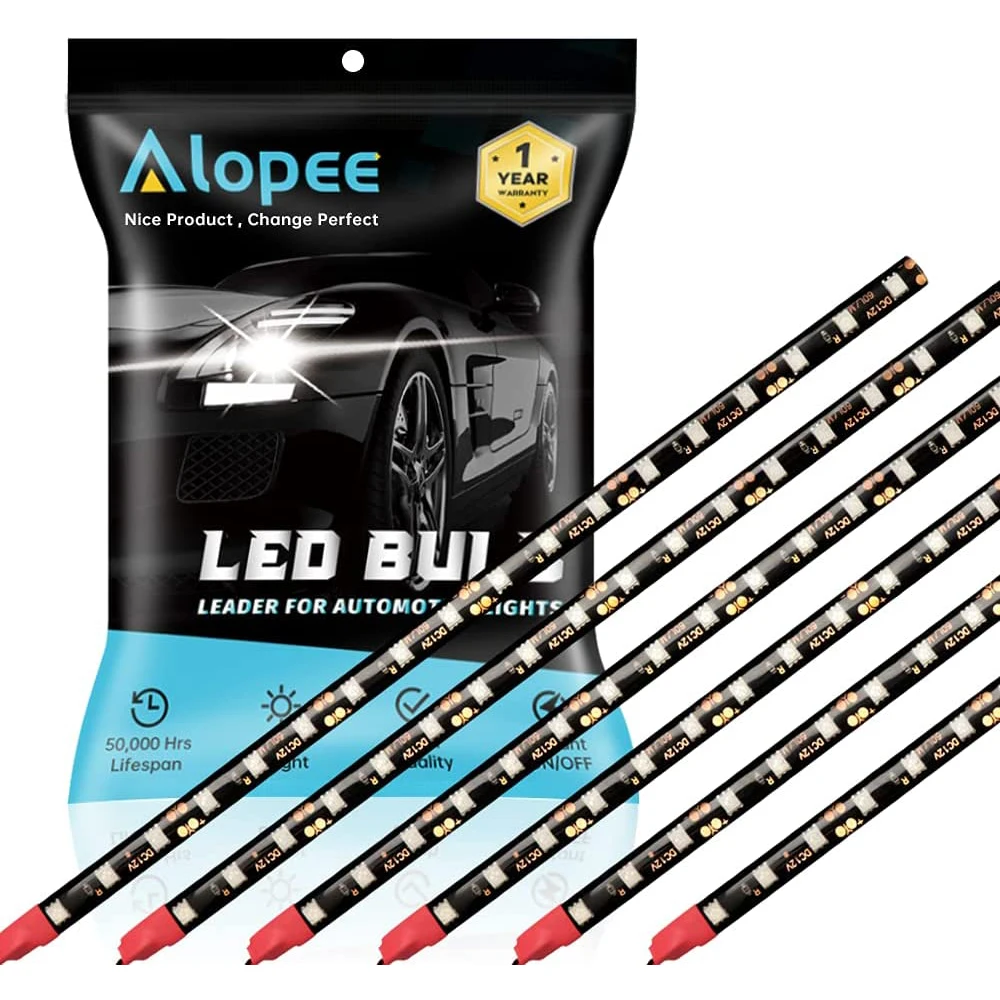 

6 шт 30 см 18 SMD Светодиодные ленты светильник 12V днища атмосфера украшения светильник Водонепроницаемый rgb-светодиоды гибкие, синий и красный цвета белый желтый и зеленый цвета