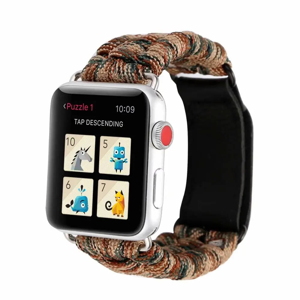Нейлоновые Ремешки для наручных часов apple watch 44 мм 40 мм apple watch 4 5 спортивный браслет ремешок для iWatch 1 2 3 38 мм 42 мм аксессуары - Цвет ремешка: Army Green Camo