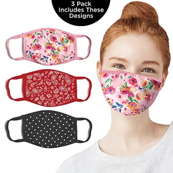 

Mascarilla 3pc Adult Washable Reusable Mouth Mask Face Mask Fashion Tie-dye Printing Windproof Fog Haze Cotton Mask