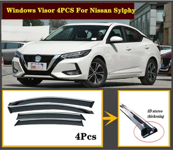 

4pcs Set 2012-2020 OEM For Nissan Sylphy Stainless steel window Visor Shade Vent Wind Rain Deflector Guards Cover