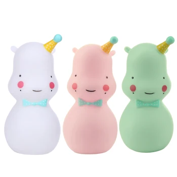 

5V 0.4W Creative LED Lamp Luminous Nightlight Hippo Silicone Children Toys Gifts Home Desk Decoration Night Light.