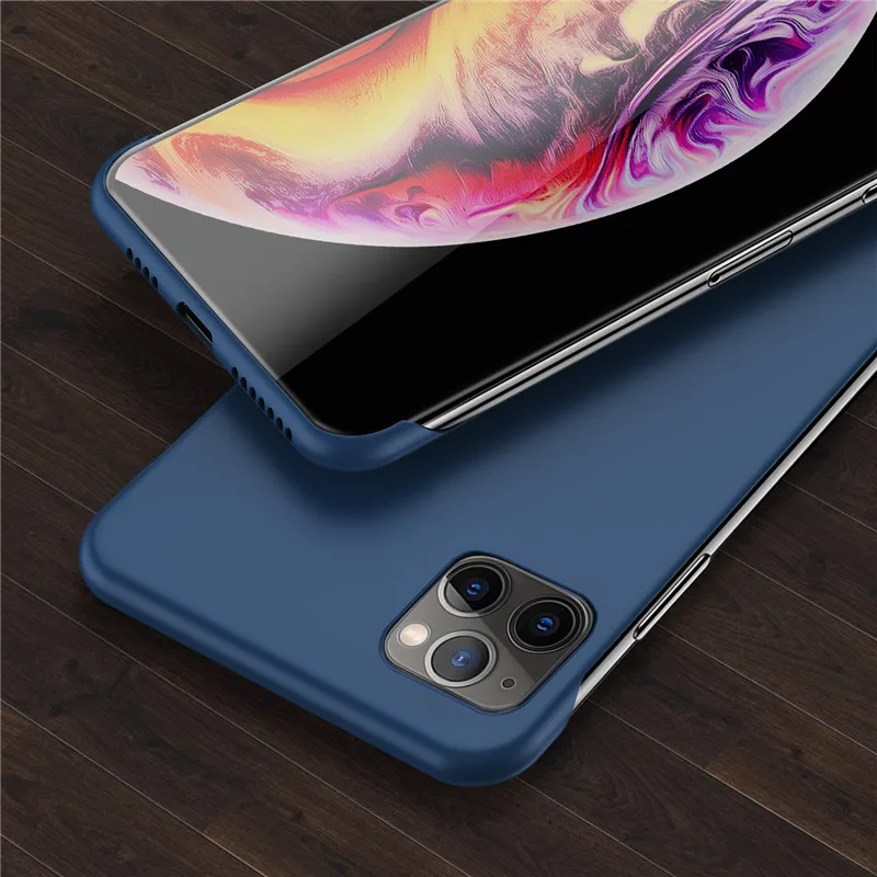 Navy Blue Lovebay тонкий скраб Жесткий PC Бескаркасный чехол для телефона для iphone 11 6S 7 8 Plus XR X XS 11 Pro Max сплошной матовый чехол-накладка без полей - Color: Navy Blue