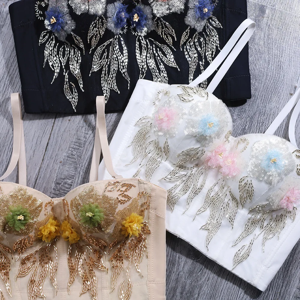 A001 Western Style Hot Girl Vest Lace Wrap Chest Wear Tight-fitting Fish Bone Women Corset Underbust Bustier Tank Top