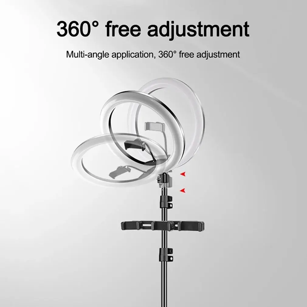 RGB LED Ring Light Phone Holder Photography Fill Light Selfie Camera Lamp With 1.6M Tripod Remote Control For Photo Video