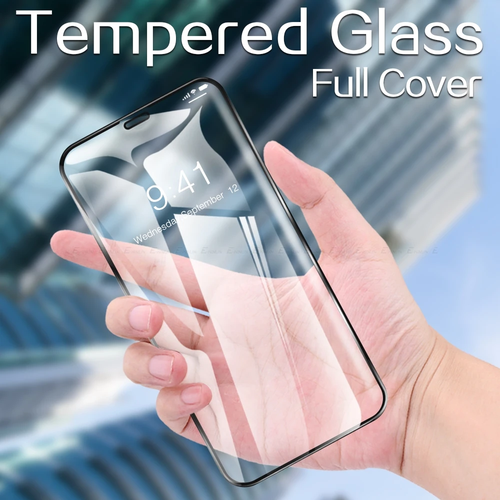 

Full Cover Glass For iPhone X XR XS Max 8 7 6 6S Plus Screen Protector Tempered Glass For iPhone 11 Pro Max Protective Film