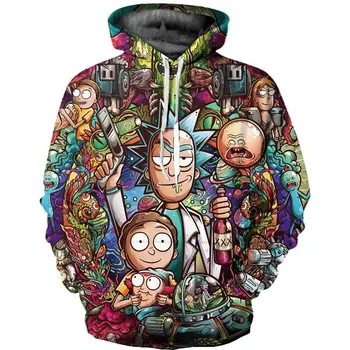 

2019 New Cartoon Rick and Morty Hoodies 3D Print Unisex Hoodie Hiphop Pullovers Hood Sweatshirts Casual Tracksuits Tops Clothing