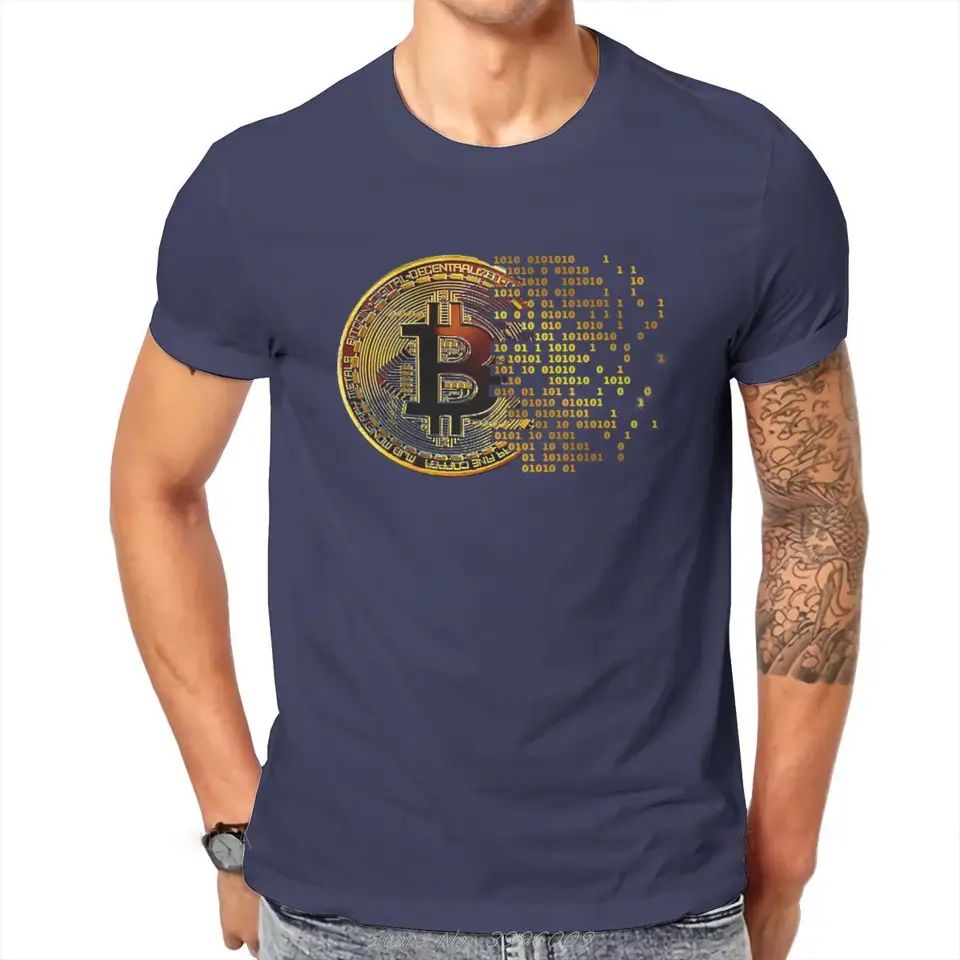 暗号暗号通貨私はビットコインアート Tシャツクラシックグラフィックメンズ Tシャツトップスルーズコットンクルーネック Tシャツ