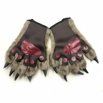

1 Pair Anime Cosplay Party Costume Cute Cat Bear Plush Paw Claw Gloves for Party