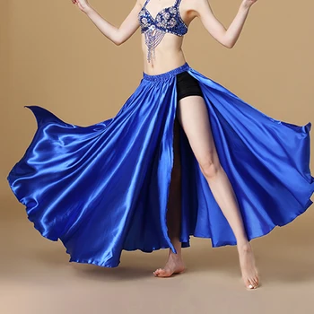 

2020 Performance Belly Dance Costume Saint Skirt 2-sides Slits Skirt Sexy Women Oriental Belly Dance Skirt Female Dance Clothes