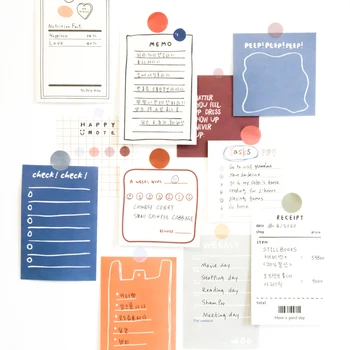 

90Pcs\DIY creative cute retro personality fun can tear Post-it notes message student stationery office supplies notebook