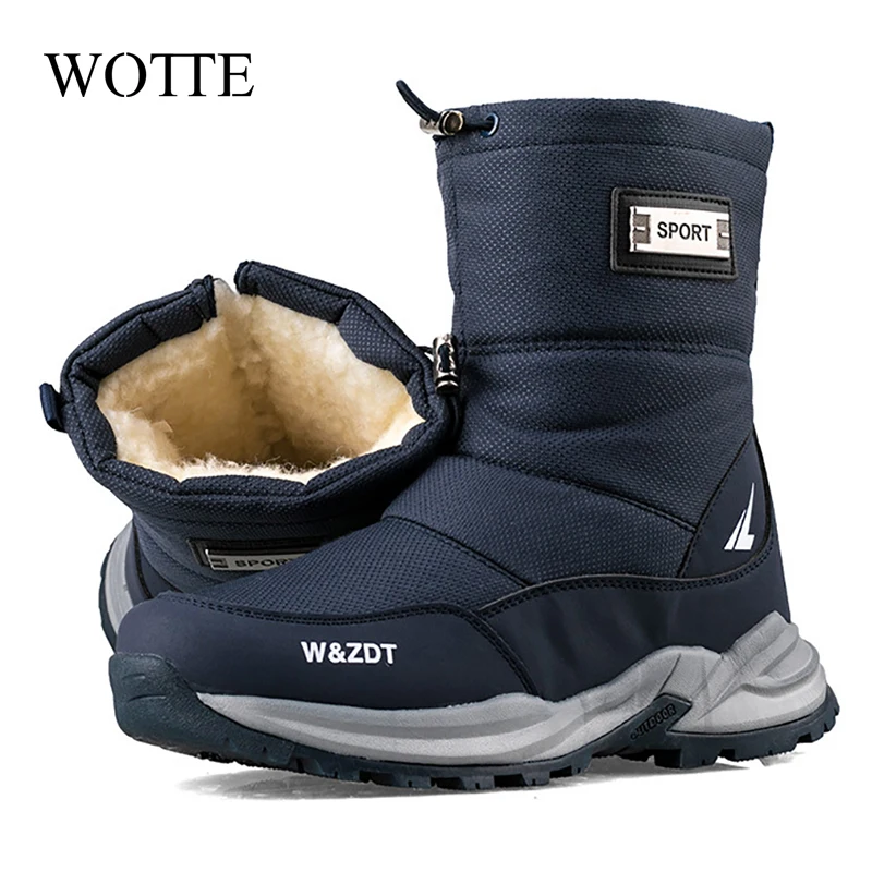 Winter Men's Boots New Winter Shoes Men Snow Boots Waterproof Non-slip Thick Fur Boot For -40 Degrees Platform