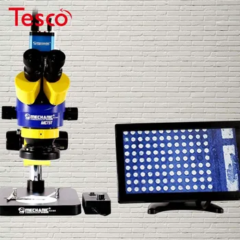 

Trinocular stereo microscope 7X-45X or 14X-180X external screen display MC75T-B1 continuous zoom 56 LED