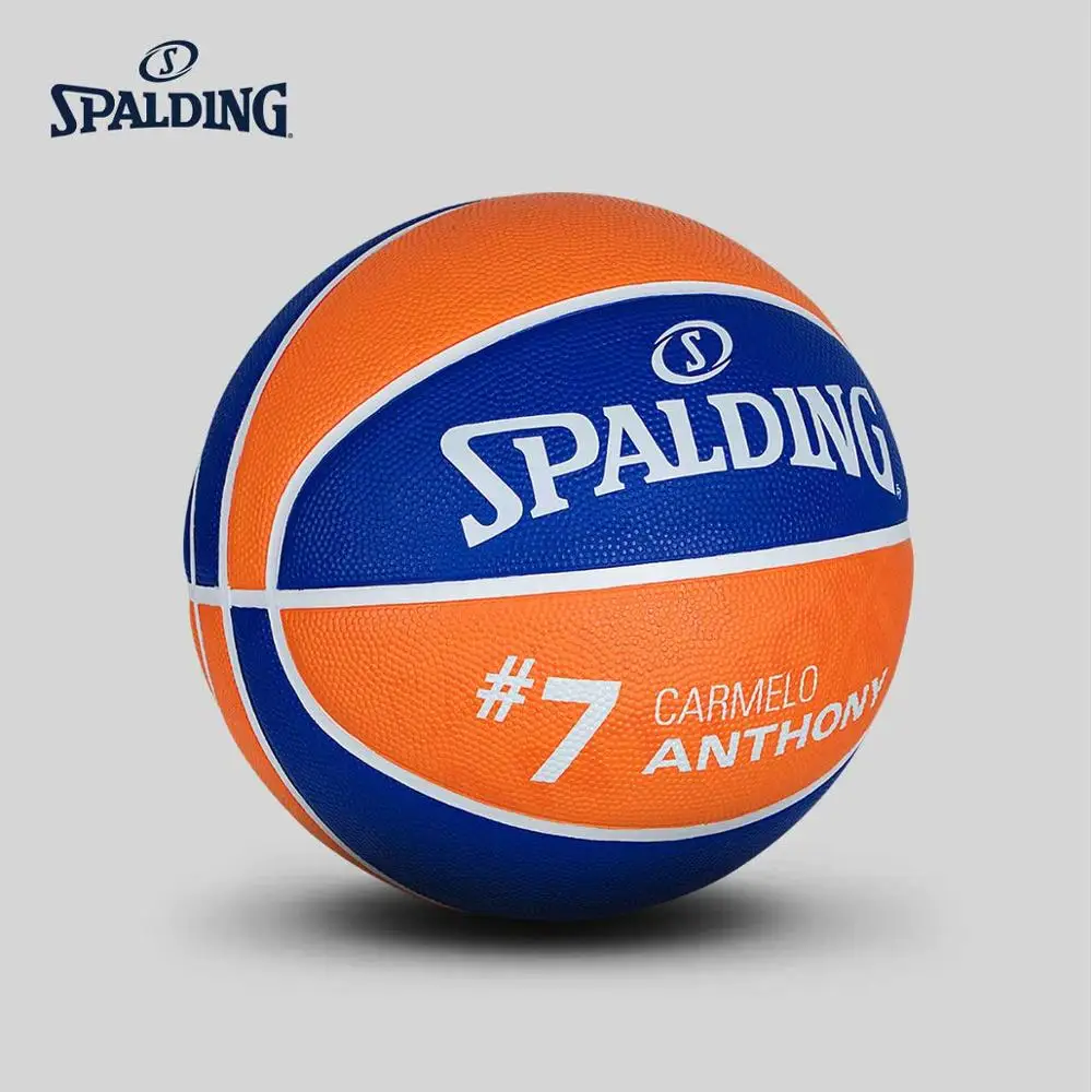 SPALDING NBA наружный баскетбольный мяч Carmelo Anthony Официальный Размер 7 резиновый мужской матч мяч Баскетбольный мяч 83-341Y