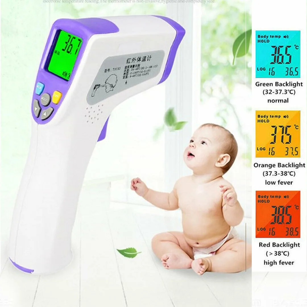 

Baby Health Care Forehead Thermometer Three Backlight Color Alarm Temperature Difference For Mother & Kids Thermometer