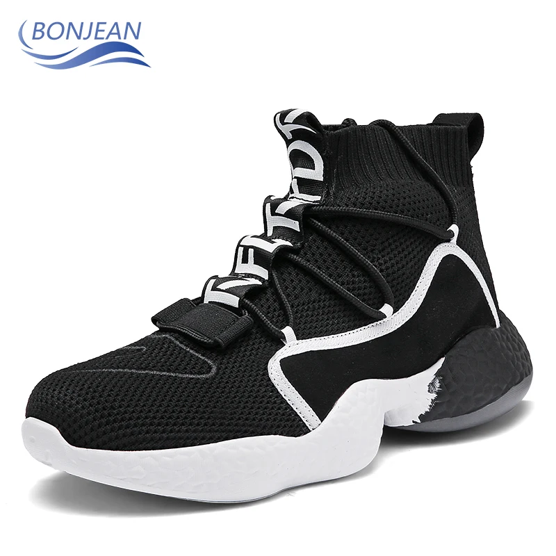 

BONJEAN New High-Top Running Shoes for Men Ourdoor Jogging Trekking Sneakers Durable Sports Shoes Breathable Athletic Footwear